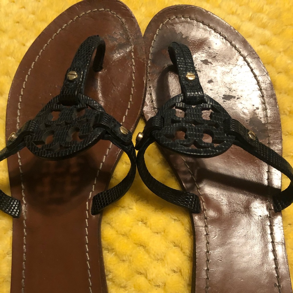 Tory Burch Mini Miller Black Flip Flops